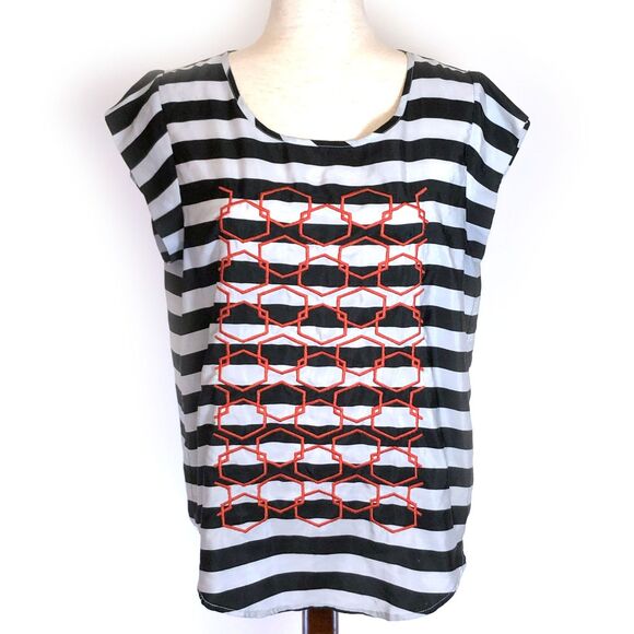 Lila Co Black White Striped Halter Top - Picture 1 of 4